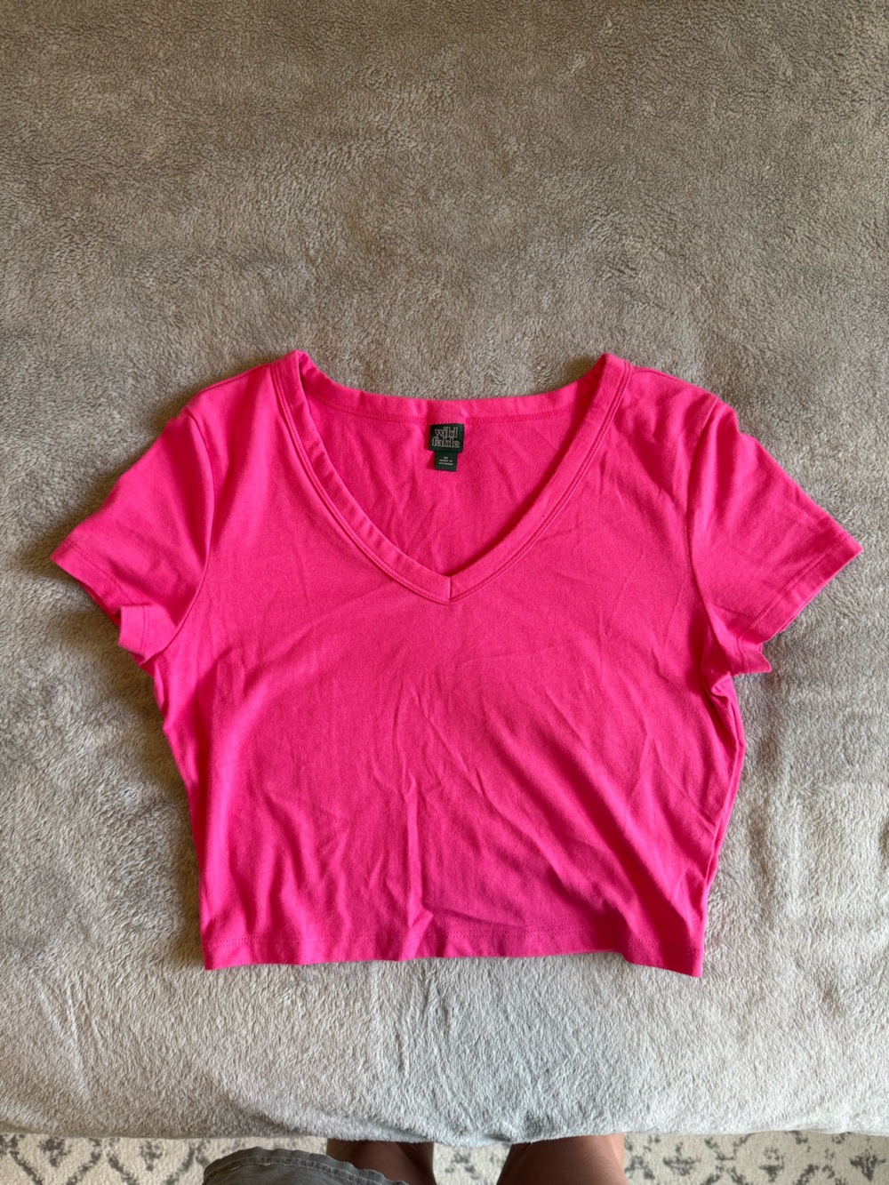 wild fable Hot Pink V-Neck Short Sleeve Tee